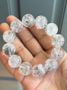 Rainbow Clear Quartz Crystal Bracelet 19mm